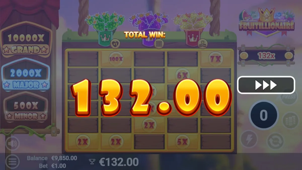 Karakter buah yang marah dalam slot Fruitillionaire