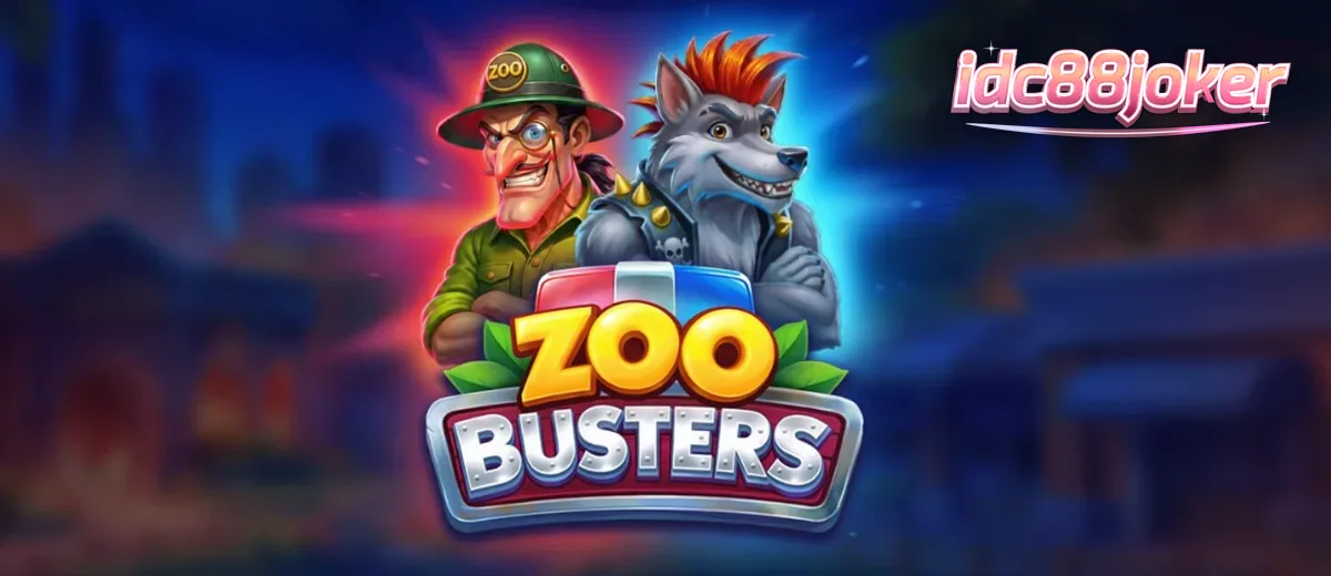 Tampilan visual slot Zoo Busters dengan karakter hewan punk